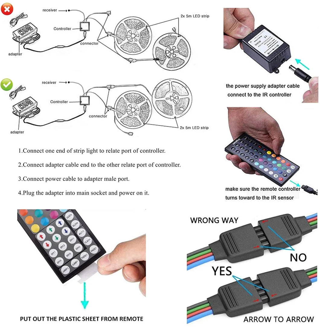LED Strip Lights, 16.4FT RGB LED Light Strip 5050 LED Tape Lights