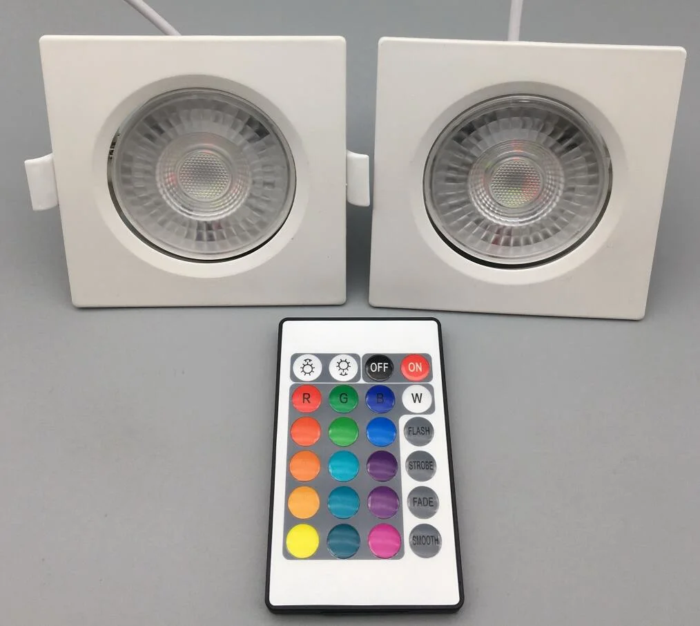 Hotsale RGB Spotlight Square Round LED Spot Lights Recessed Ceiling Down Light Color LED Spotlight