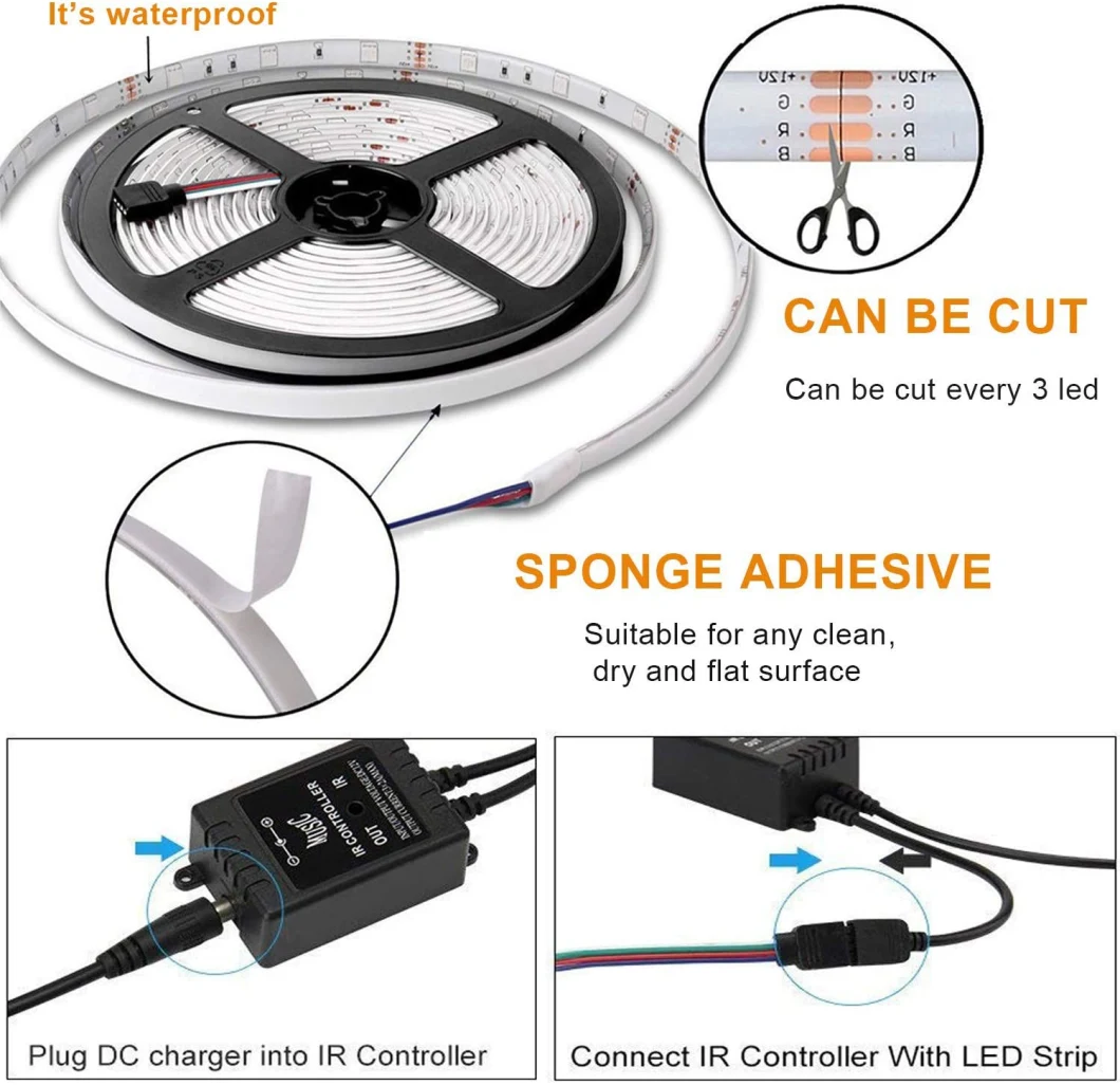 White LED Strip Lights LED Strip Lights 65.6FT Small LED Light