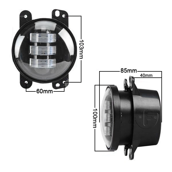 4 Inch 30W Round LED Fog Lights Passing Lamp for Jeep Wrangler Jk 07-15