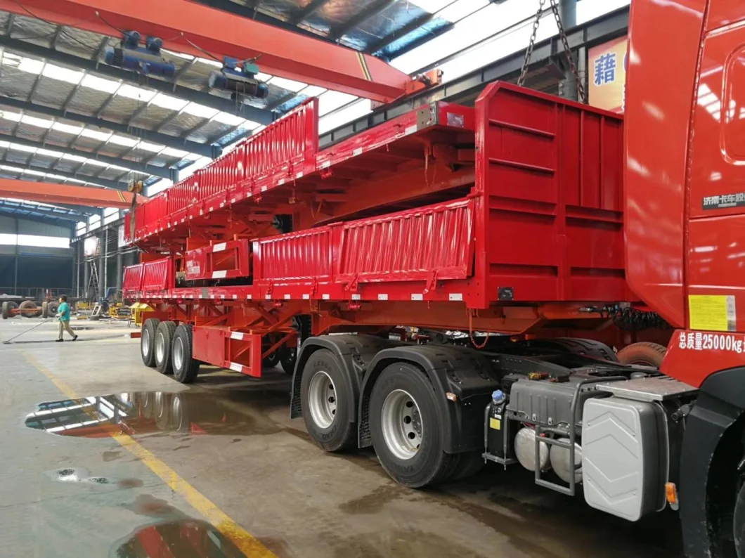 3 Axles Utility Cargo Truck Trailer Bulk Cargo Transport Sidewall Semi Trailer