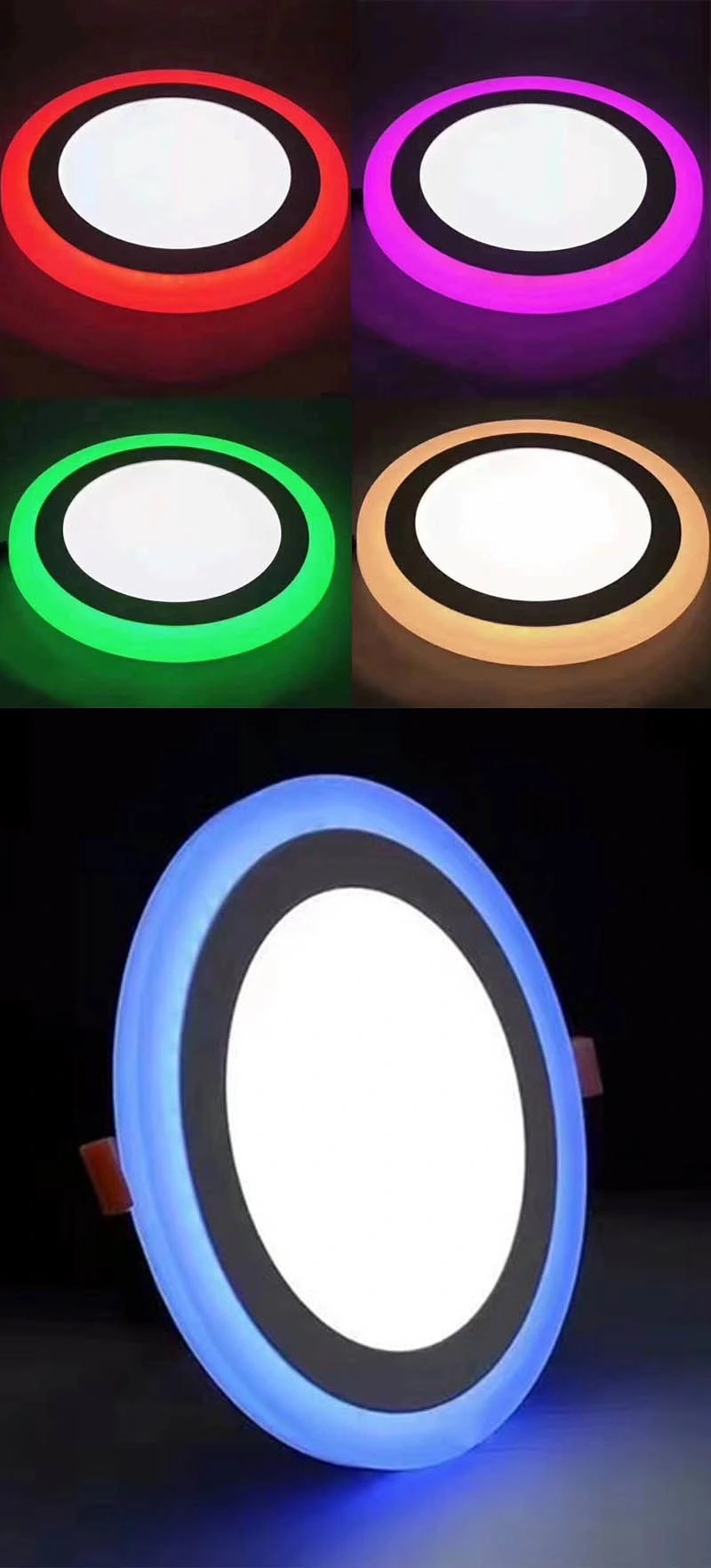 24W Round Blue+White LED Panel Lights LED Downlight Ceiling Light
