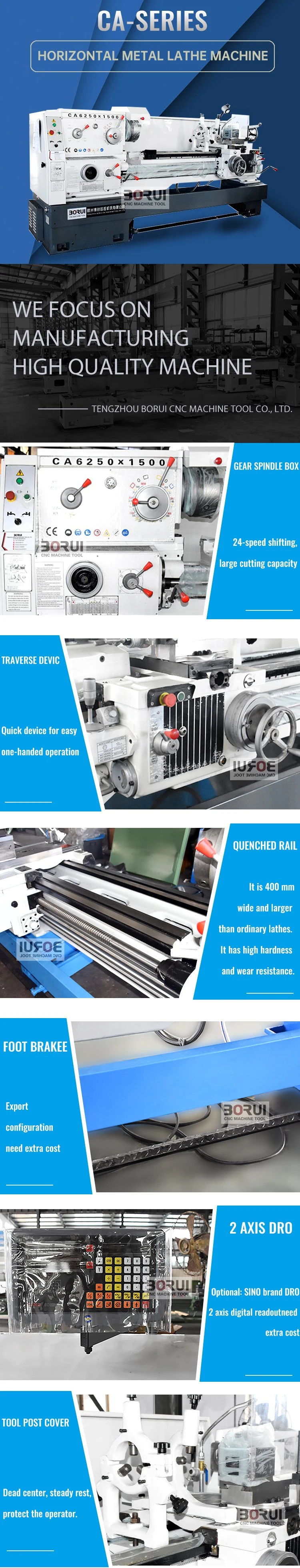 Ca6140, Ca6240 Universal Lathe Machine Precision Lathe Machine Mini Hobby Lathe Machine