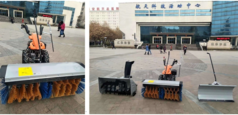 Portable Hand Push Gasoline Snow Sweeper Power Snow Broom