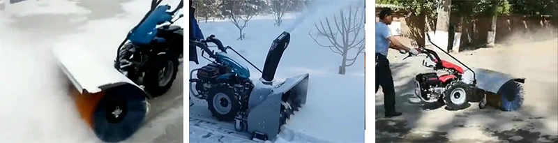 15HP Gear Drive Gasoline Powerful Snow Sweeper Thrower Machine with Nylon Steel Brush