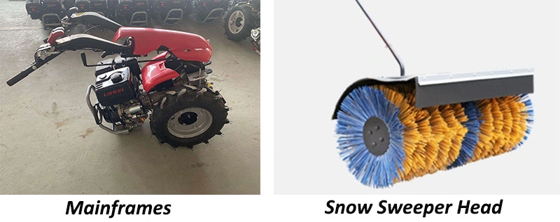 Portable Hand Push Gasoline Snow Sweeper Power Snow Broom