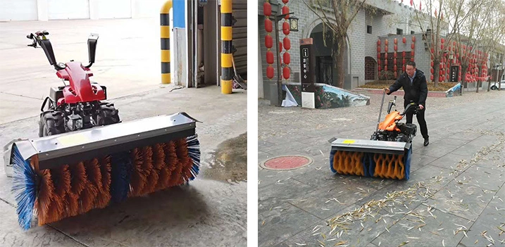 15HP Gear Drive Gasoline Powerful Snow Sweeper Thrower Machine with Nylon Steel Brush