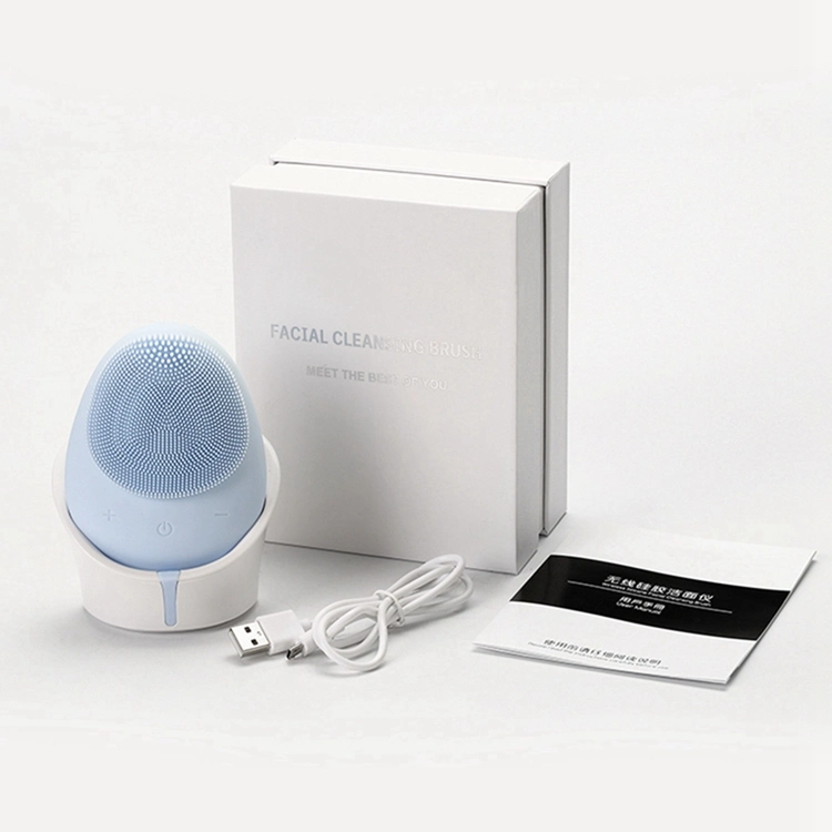 Portable Electric Cleanser Rechargeable Sonic Silicone Face Scrub Device Facial Cleansing Brush