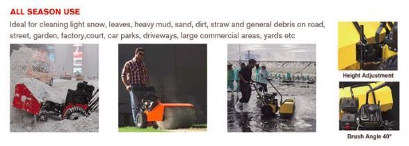 High Efficiency Mini Street Sweeper Snow Sweep Machine High Powered Snow Thrower Blower Brush Snow Sweeper