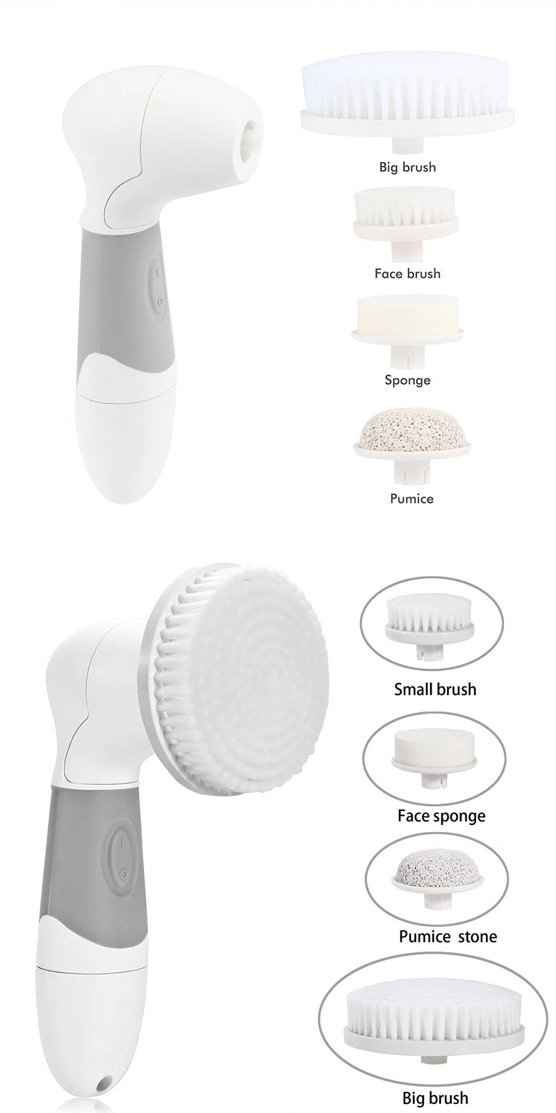 Waterproof Facial Skin Cleansing Brush Body Scrub