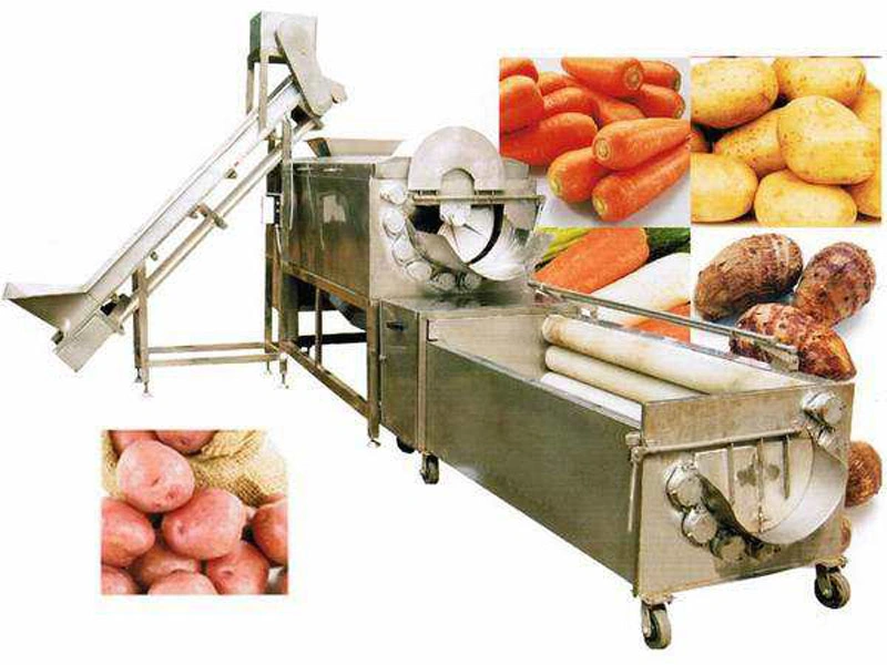 Brush Roller Vegetable Washing Machine Vegetable Washing and Peeling Machine