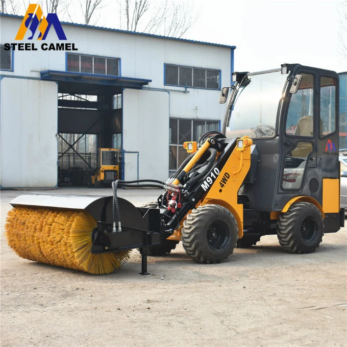 Cheaper 33HP Mini Snow Sweeper Brush Machine Wheel Loader with Heater