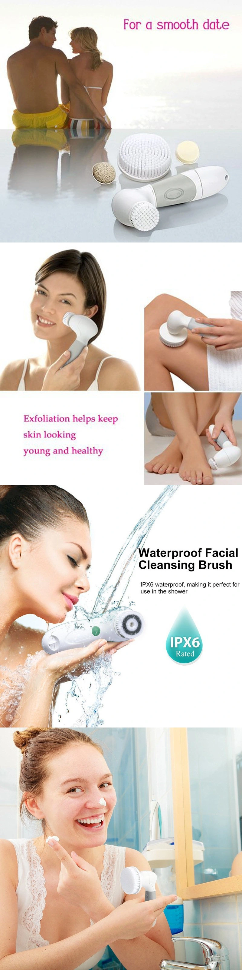 Waterproof Facial Skin Cleansing Brush Body Scrub