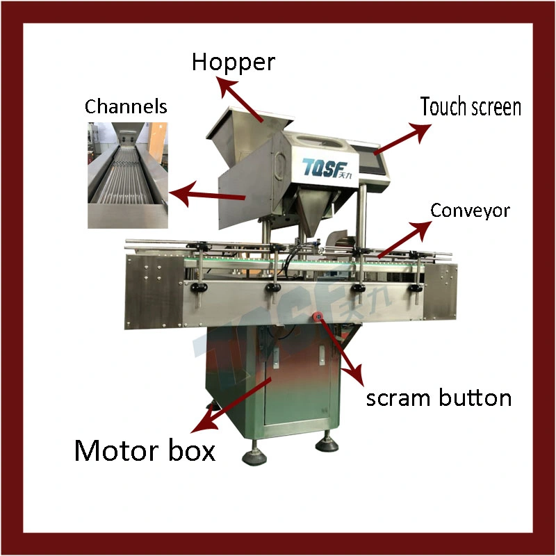 Tj-8 Pharmaceutical Manufacturing Capsule Filling Machinery of Pills Electronic Counting Machine