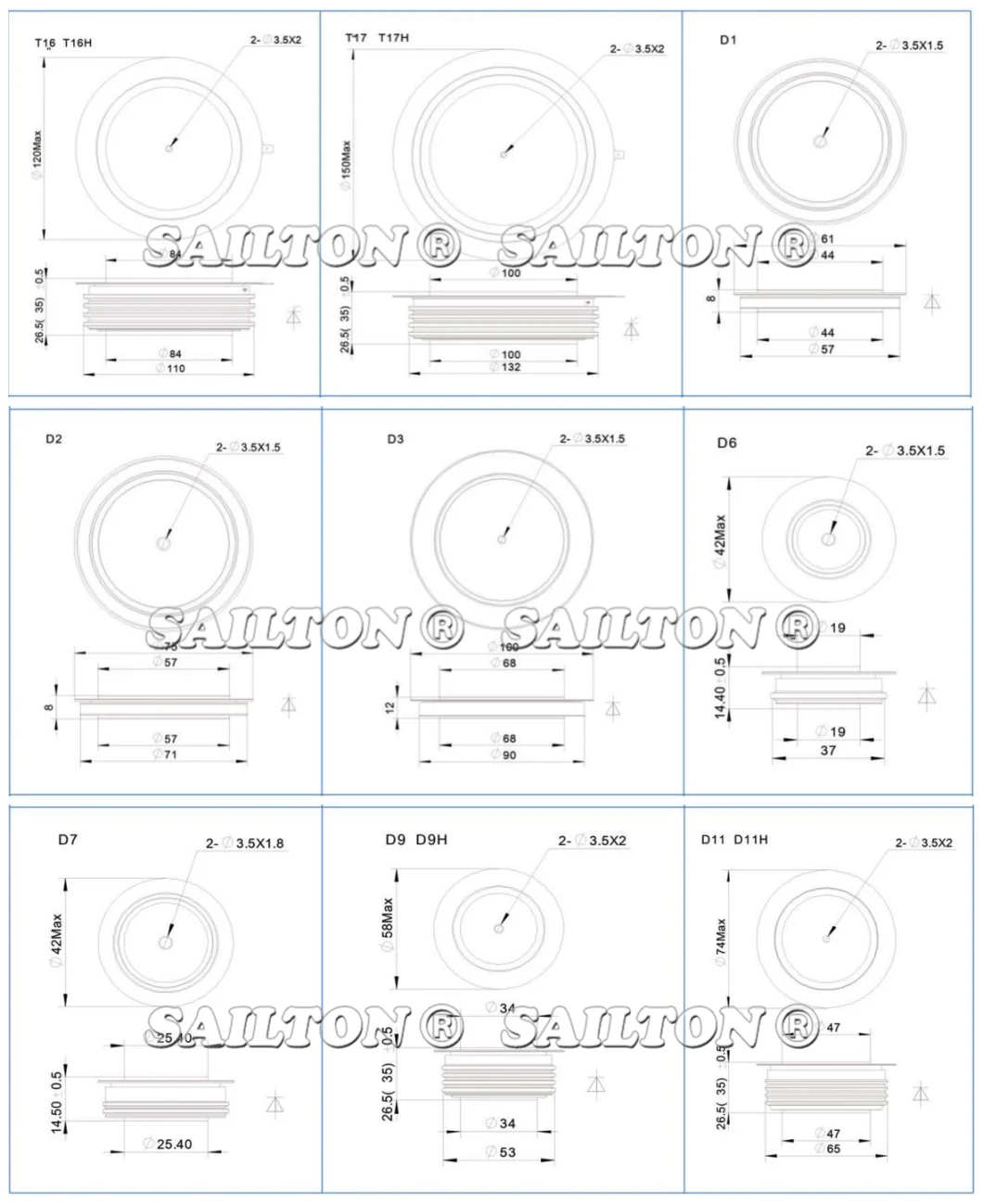 Capsule Type Phase Control Thyristor  Kp1000A/1600V