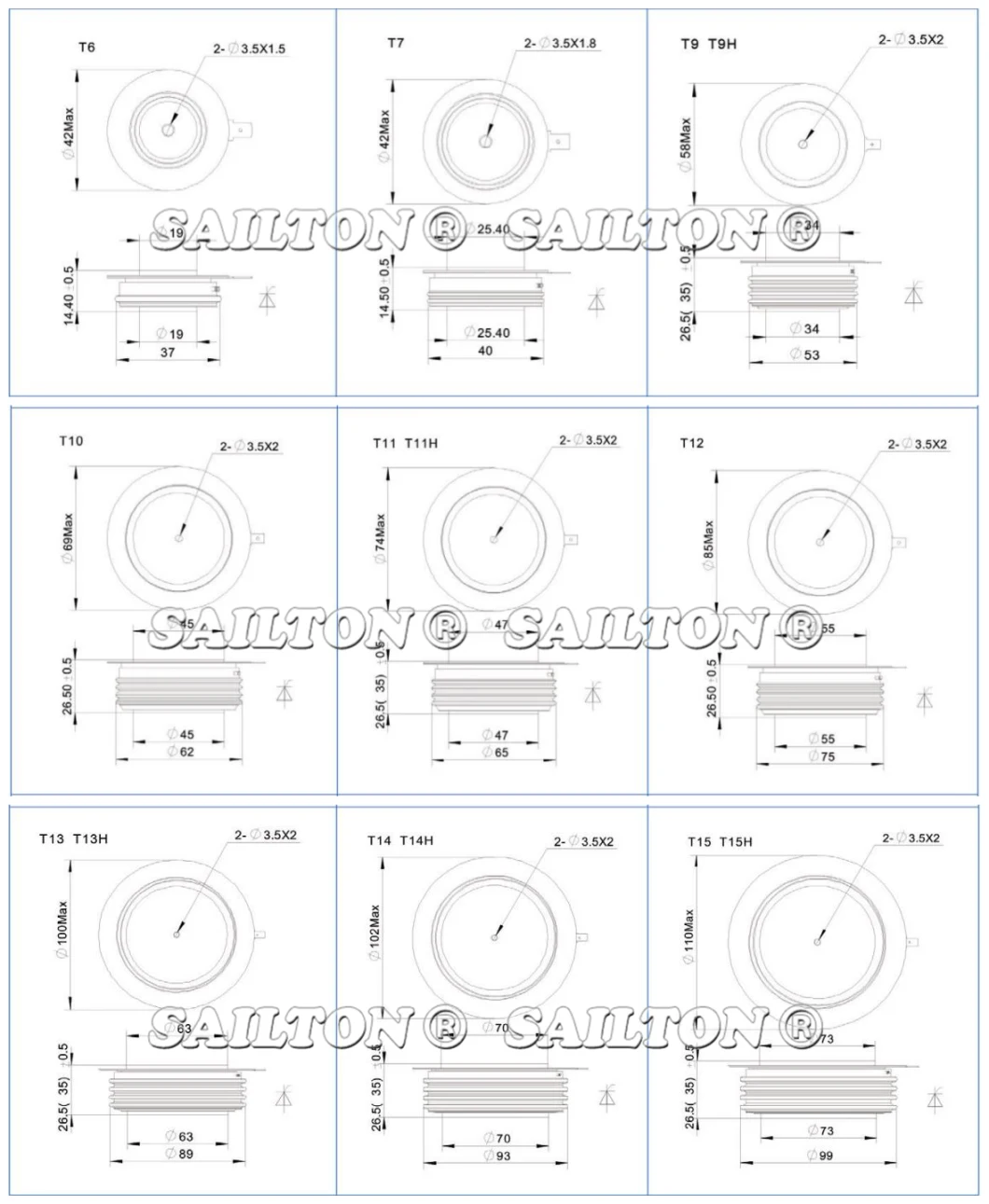 Capsule Type Phase Control Thyristor  Kp1000A/1600V