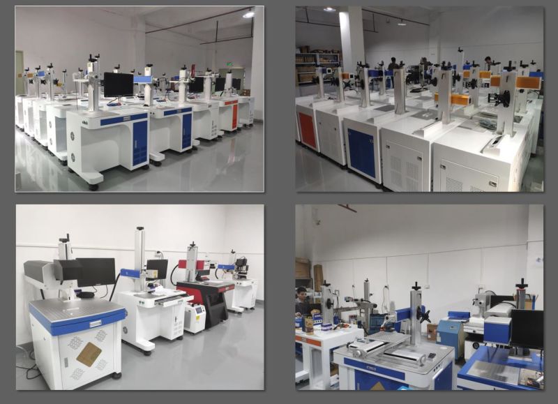 Automatic Double Station Fiber Laser Marking Machine for Cutting Tool Marking, Rotary Working Table for Automated Production Line