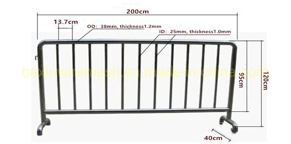 China Factory Galvanized Temporary Interlocking Pedestrian Rod Fence Barrier