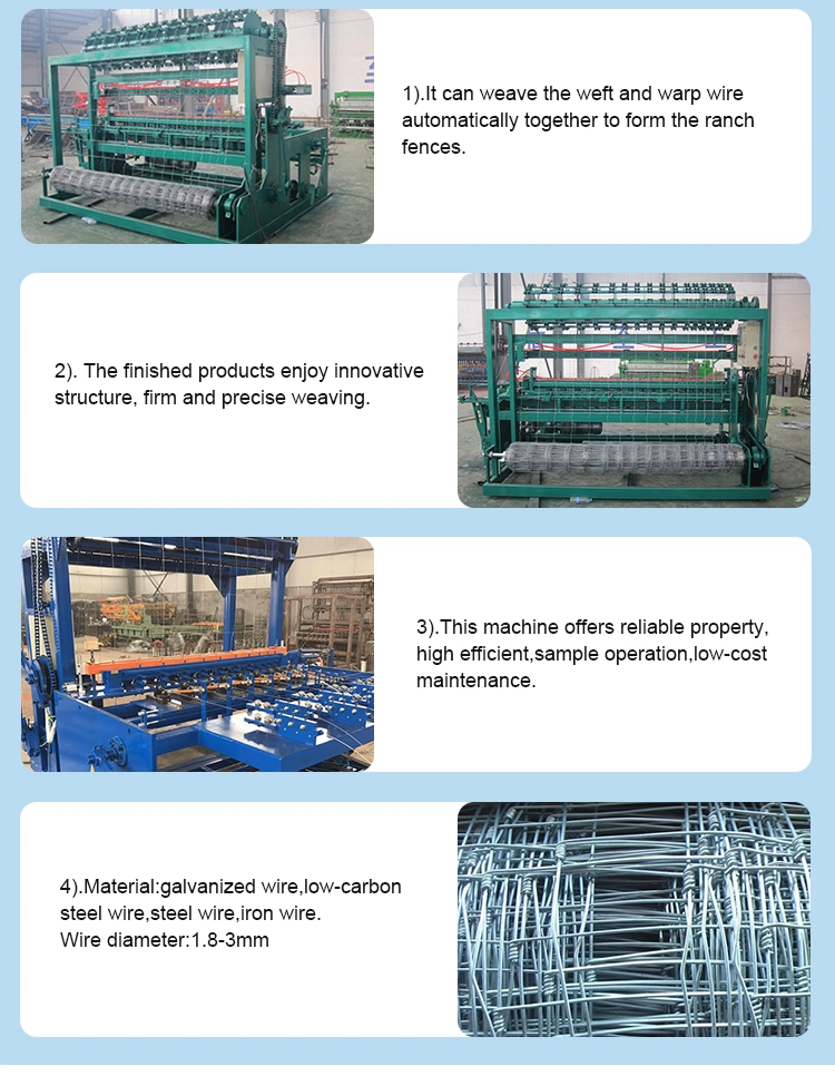 18 Years Factory Grassland Field Fence Wire Mesh Knit Making Machine for Cattle Fence