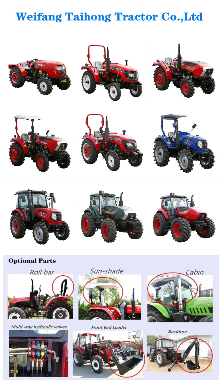 China Factory Supply 45HP 4WD Walking Wheel Tractor Small Garden Agricultural Mini Farm Tractors