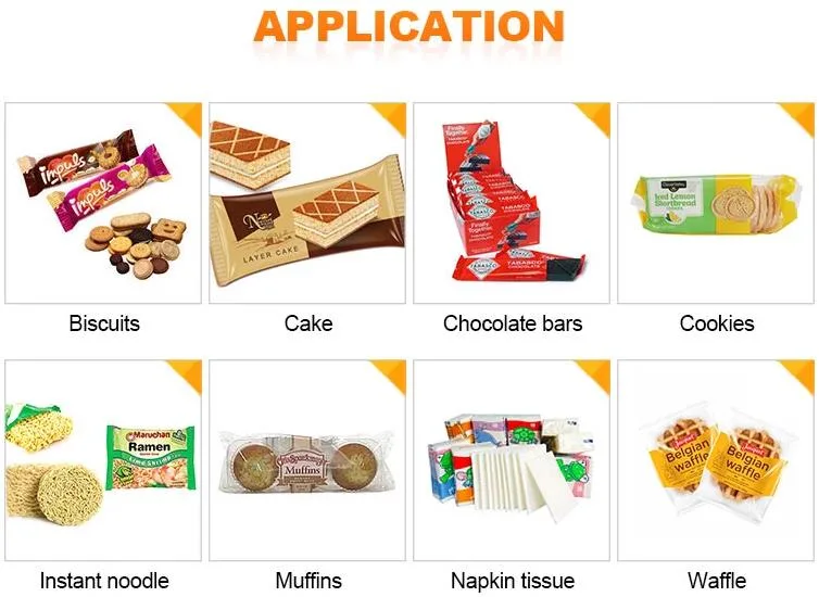 Automatic Candy/Chocolate/Nutrition Bars/Bread/Wafer Food Bread Egg Rice Roll Flow Packing Machine