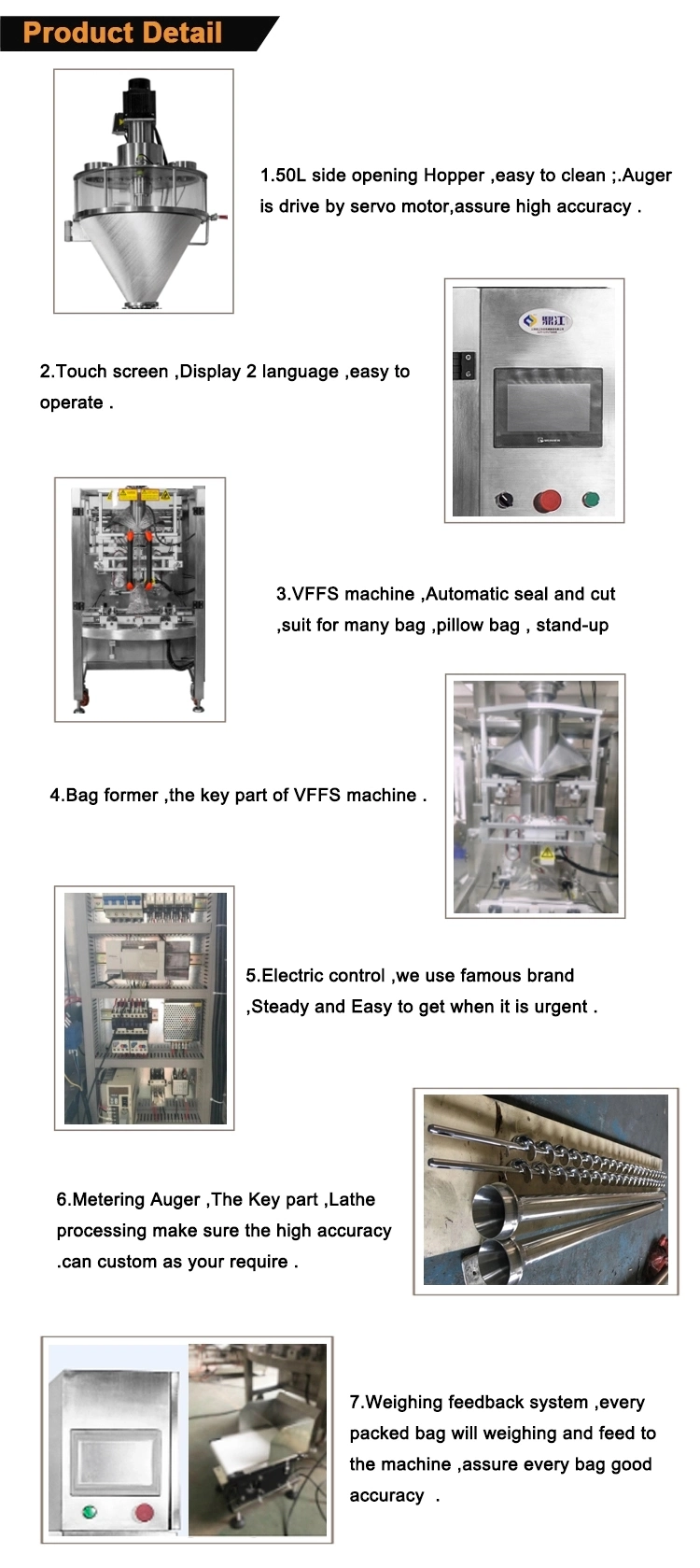 High Efficient Automatic Coffee 1kg Milk Powder Vertical Packing Machine