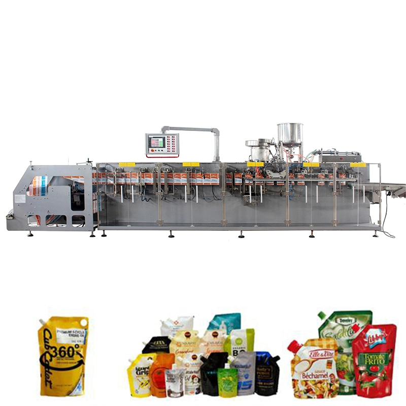 Full Automatic Nuts Snack Doypack Ziplock Spout Horizontal Automatic Pouch Packing Machine