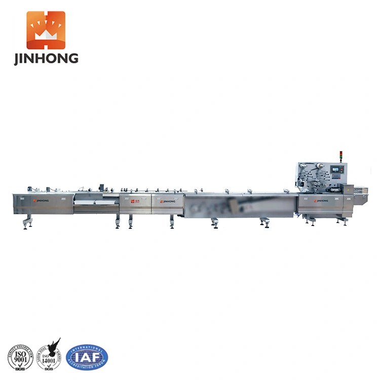 Jh Full Automatic Paper Tray Flowing Packing Machine Horizontal Packing Machine for Bread and Cakes