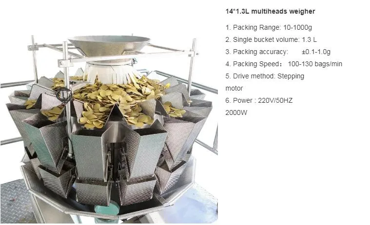 Snack Food Multiheads Weigher Double Line Vffs Packing Machine