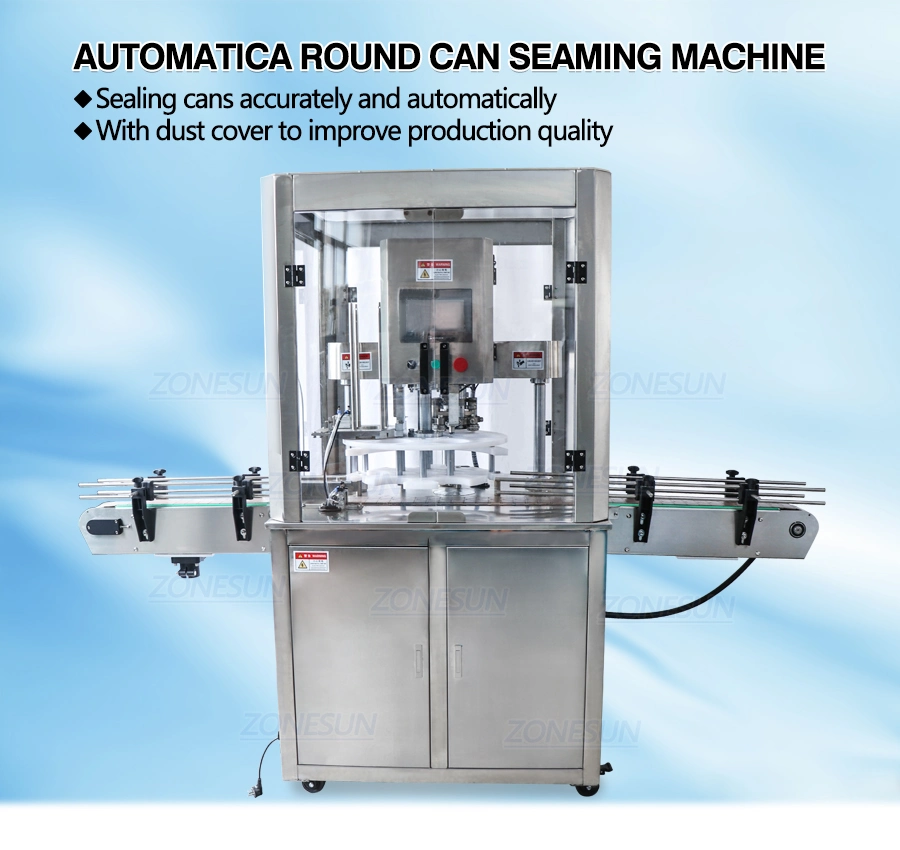 Zonesun Tin Aluminum Can Food Automatic Capping Machines Sealing Packing Machines