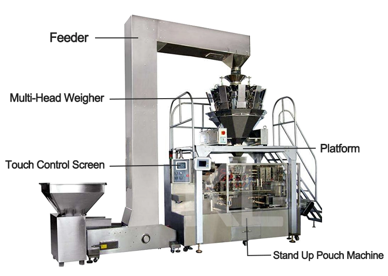 Multi Rotary Grain Packing Machine Automatic Packing Machine, Doypack Pouch Filling and Packing Machine