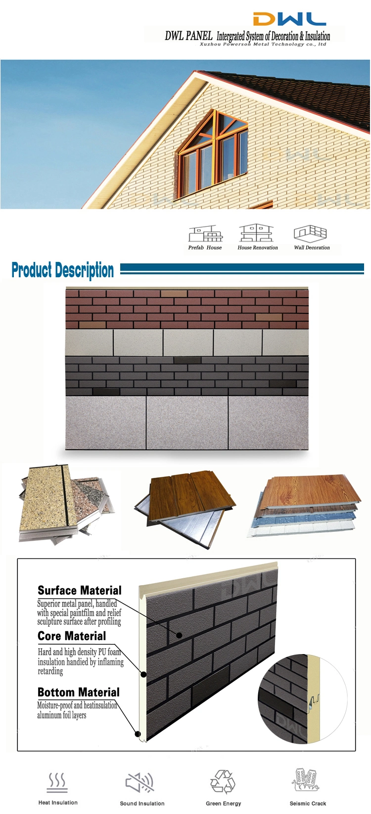 16mm Wall Cladding External PU Foam Siding for Exterior Wall