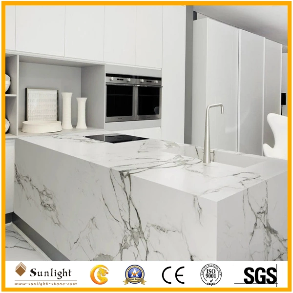 China Hot Sale Building Material Calacatta Quartz Stone for Worktop Tabletops