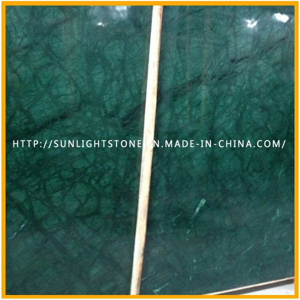 Polished Building Material India Verde Guatemala/Snow Green Marble for Slabs or Tiles on Sale