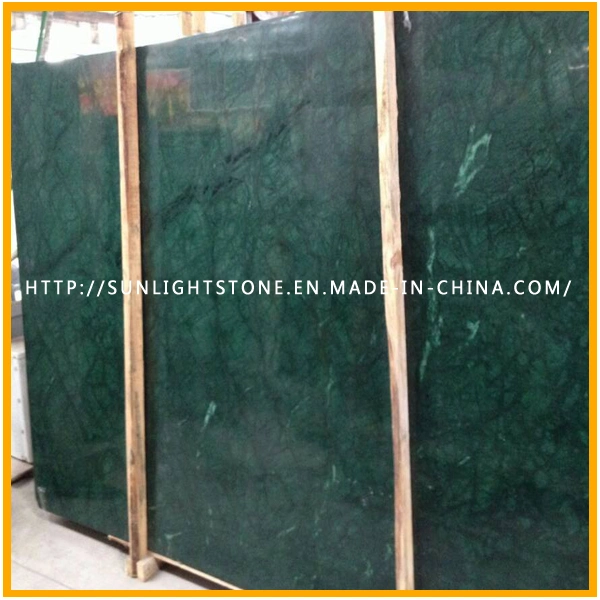 Polished Building Material India Verde Guatemala/Snow Green Marble for Slabs or Tiles on Sale