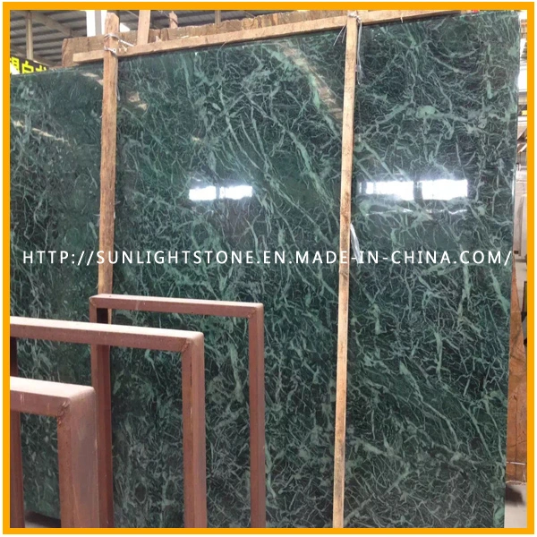 Polished Building Material India Verde Guatemala/Snow Green Marble for Slabs or Tiles on Sale