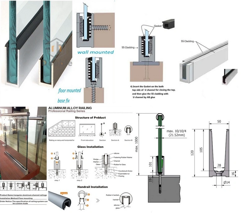 Modern Garden Fence / Terrace Glass Fence Balcony / Decorative Garden Fencing