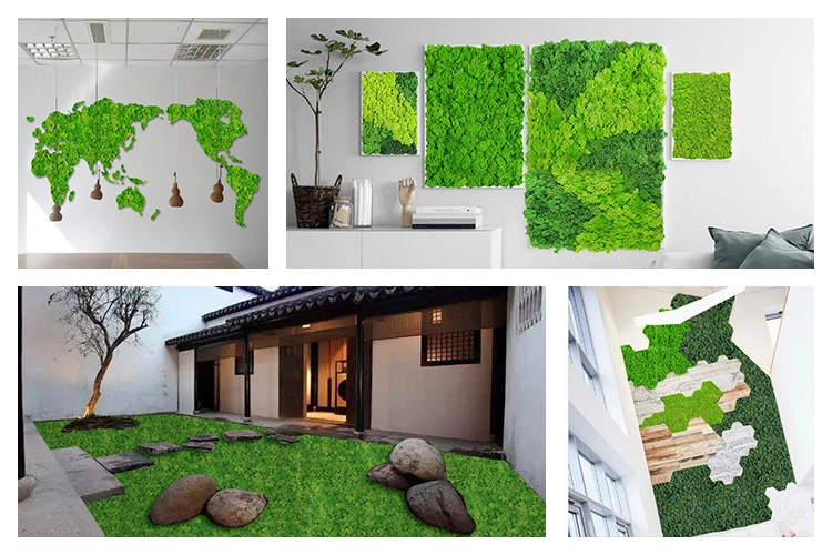 Indoor Landscape 100*100cm Artificial Cloth Moss Mat for Sale