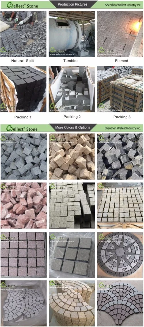 G603 Grey Granite Cobble Stone Natural Split Cube Stone for Floor Paving Driveway Stone