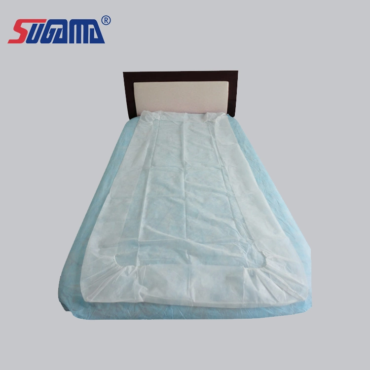 Blue Disposable Elastic Fitted Bed Sheets Massage Medical Mattress Bed Covers