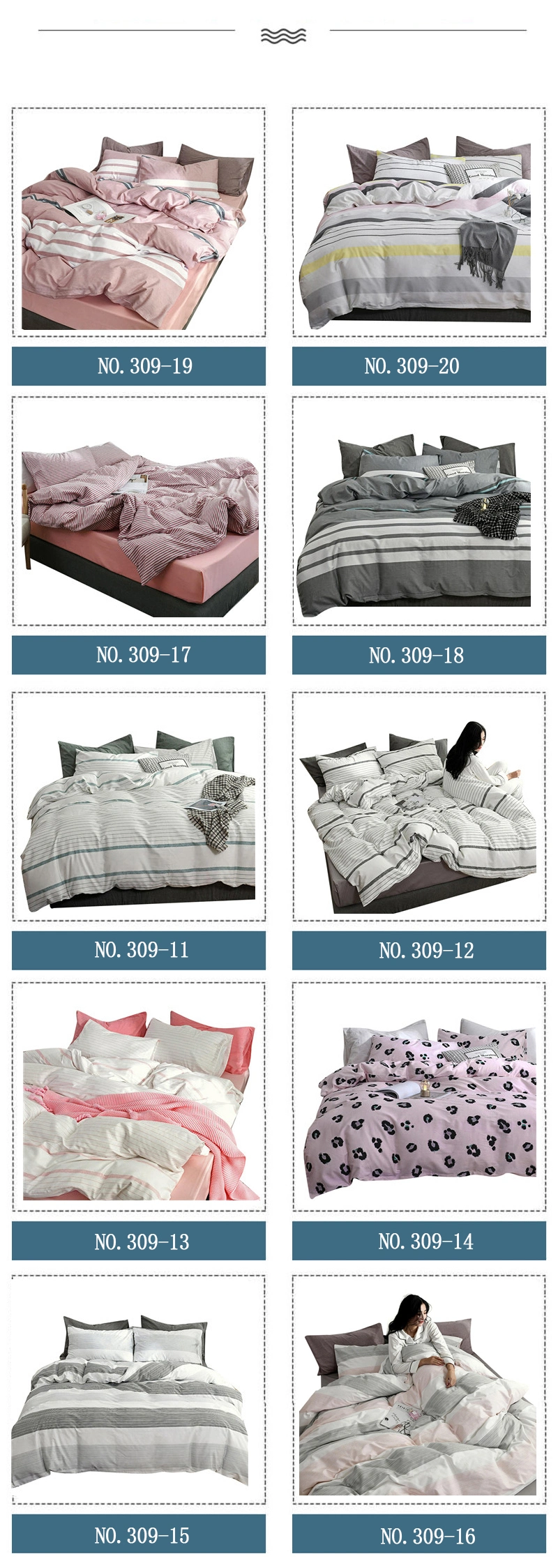 China Wholesale Home Bedding Set Bed Linen Modern Design 100% Cotton Cotton Bed Sheet Sets