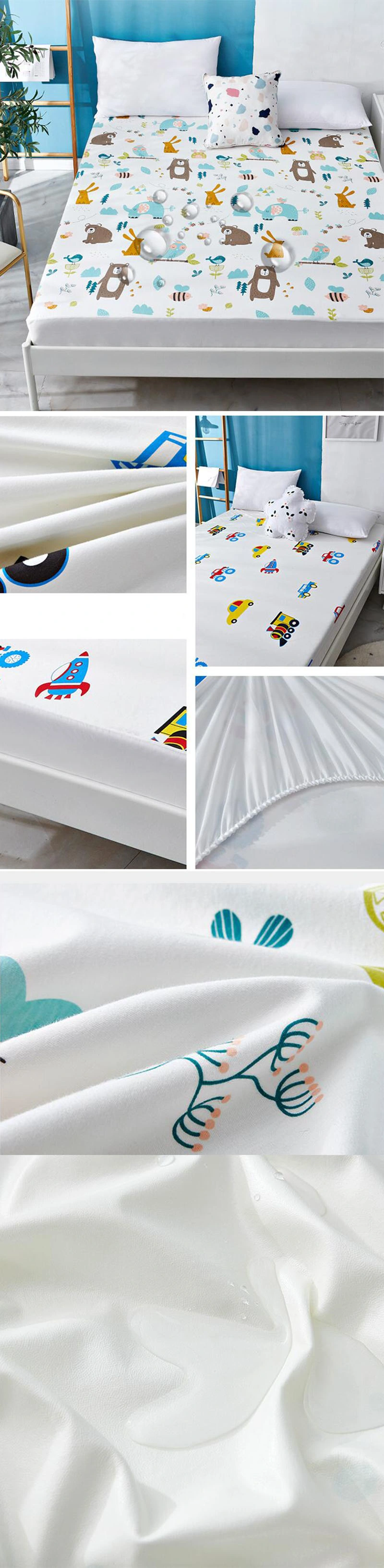 TPU Waterproof Pad Mattress Crib Sheet Cotton Fitted Bed Cover