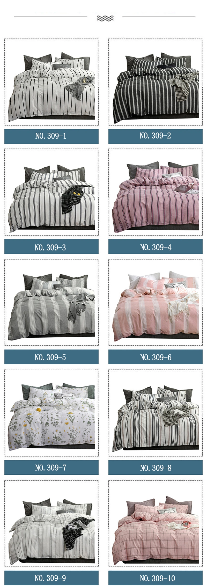 China Wholesale Home Bedding Set Bed Linen Modern Design 100% Cotton Cotton Bed Sheet Sets