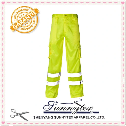 Hi Vis Orange Work Pants Reflective Stripe Worker Safety Uniforms