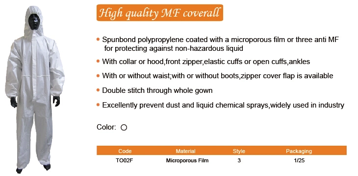 Hot Sale Nonwoven Disposable Coverall, Microporous Working Safety Coverall