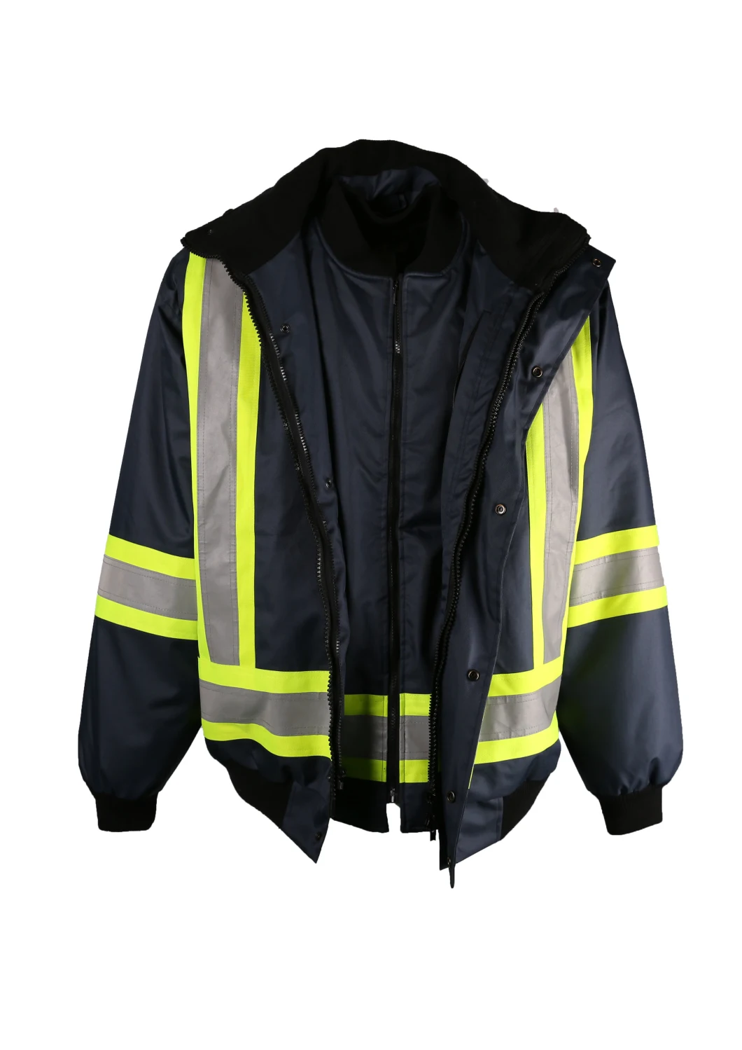 Hi-Vis Class 3 Waterproof 3-in-1 Thermal Bomber Jacket Uniform Parka