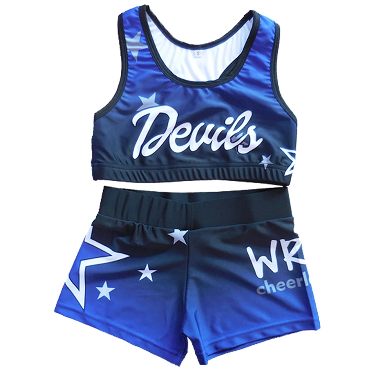 Custom Sportswear Clothing Kids Wholesale Fitness Cheerleading Uniform Outfits Rhinestone Cheer Uniform