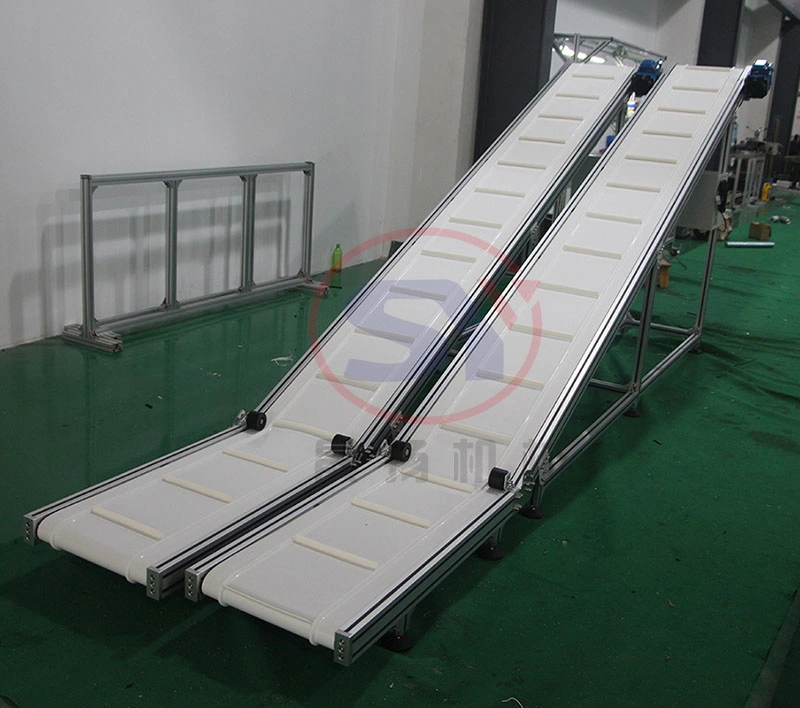 Industrial Inclined Large Angle Corrugated Sidewall Plastic PVC Rubber Modular Belt Conveyor Skirt Conveyer