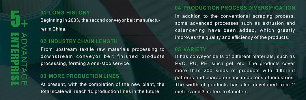 Rough Top PVC Conveyor Belt Suitable for Inclined Conveying/Packing Machine