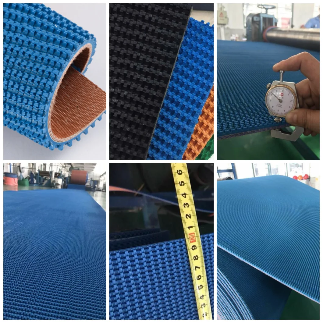 Green PVC Rough Top Pattern Conveyor Belt Supplier